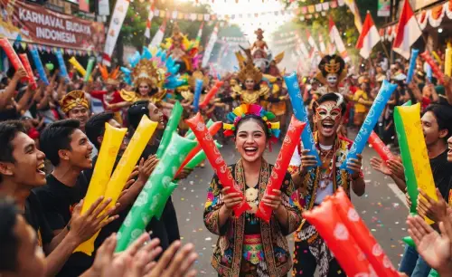 Balon Tepuk Kapuas Hulu memeriahkan acara karnaval bersama para peserta