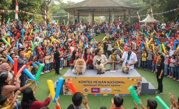 Balon Tepuk Bintan ikut serta memeriahkan acara kontes hewan.