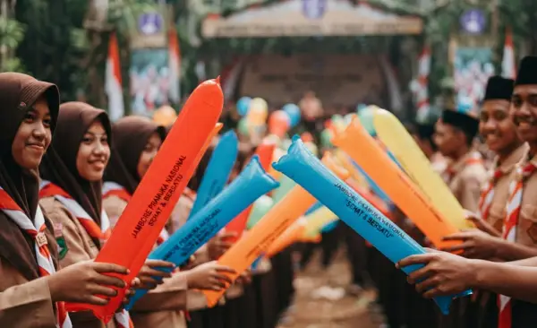 Balon Tepuk Dumai ikut serta memeriahkan acara pramuka.