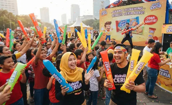 Balon Tepuk Dumai menjadi daya tarik maximal pada kegiatan promosi produk.