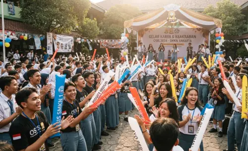 Balon Tepuk Gayo Lues menambah kemeriahan suasana pada acara gelar karya sekolah.