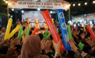 Balon Tepuk Kepahiang menjadi pelengkap kemeriahan acara gelar karya.