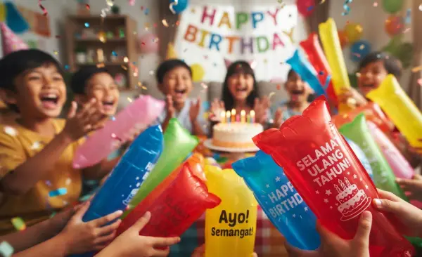 Balon Tepuk Kuningan ikut serta memeriahkan acara ulang tahun.