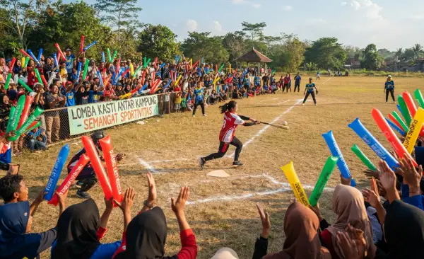 Balon Tepuk Langsa sebagai media dukungan pada peserta lomba kasti.