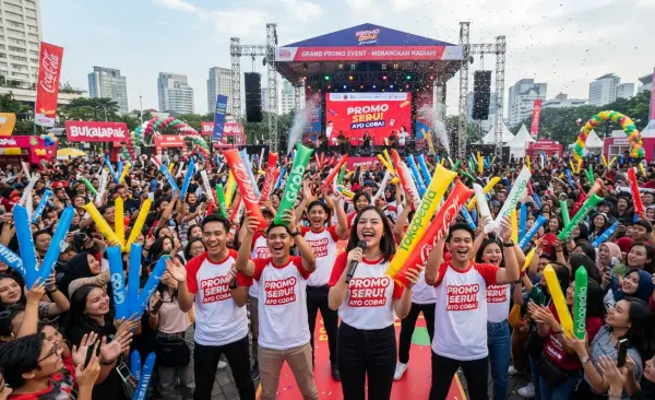 Balon Tepuk Lebak menjadi daya tarik produk pada kegiatan promosi.