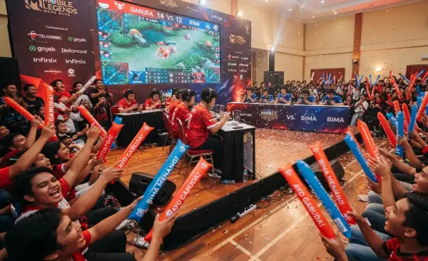 Balon Tepuk Lhokseumawe untuk memberi semangat peserta pada acara turnamen game.