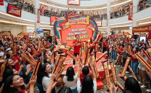 Balon Tepuk Lingga menjadi alat pelengkap pada acara promosi produk.