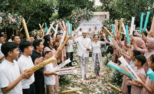 Balon Tepuk Mesuji ikut serta memeriahkan acara pernikahan.