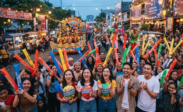 Balon Tepuk Nagan Raya ikut serta menyemarakan acara karnaval.