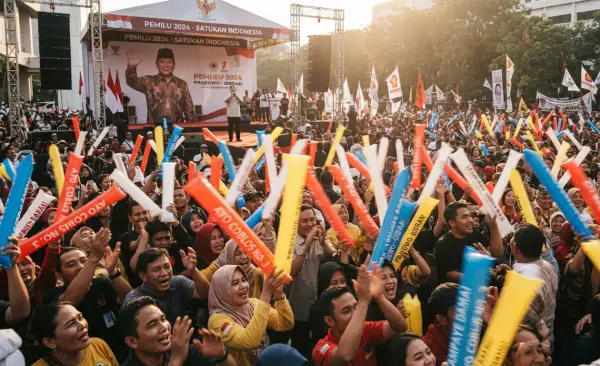 Balon Tepuk Pesawaran ikut serta memeriahkan acara kampanye.