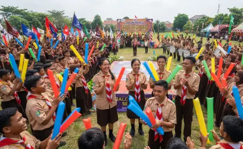 Balon Tepuk Pidie menambah keseruan pada acara pramuka.