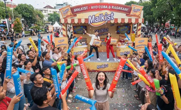 Balon Tepuk Pringsewu menambah daya tarik produk pada kegiatan promosi.
