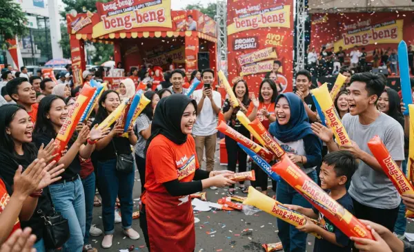 Balon Tepuk Seluma digunakan pada saat kegiatan promosi produk.