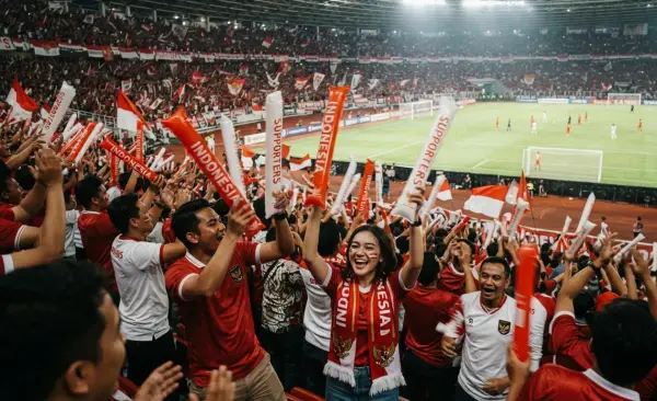 Balon Tepuk Siak sebagai media dukungan para permain pertandingan sepak bola.