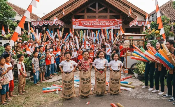 Balon Tepuk Sumedang membuat acara lomba 17 agustusan menjadi lebih ramai dan seru.