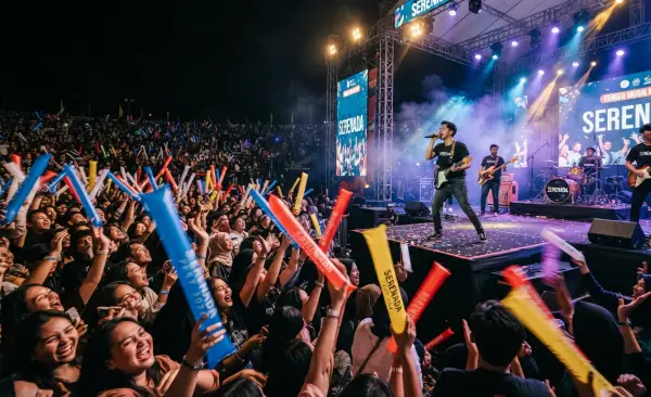 Balon Tepuk Tanggamus ikut serta memeriahkan suasana pada acara musical band.