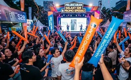 Balon Tepuk Hulu Sungai untuk menambah daya tarik pada kegiatan promosi.