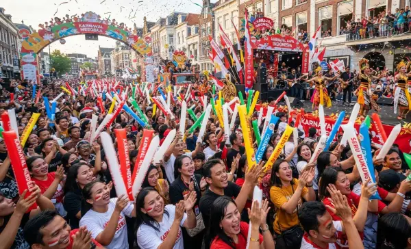 Balon tepuk luwu menambah suasana karnaval lebih meriah