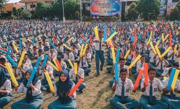 Balon Tepuk Pangkajene digunakan sebagai properti kegiatan MPLS di sekolah.