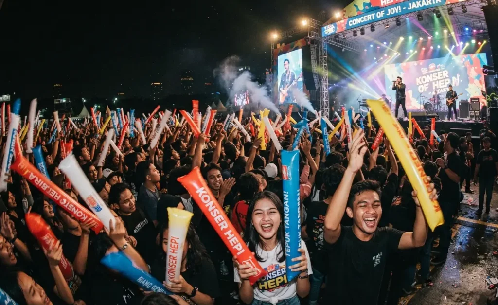 Balon Tepuk Sabang menjadi pelengkap suasana pada acara konser musik.