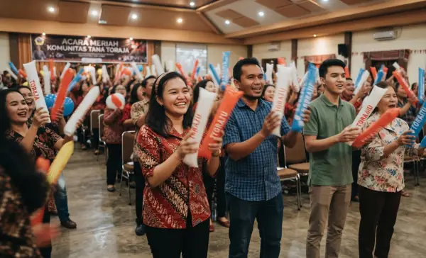 Balon tepuk tana toraja saat pertemuan komunitas