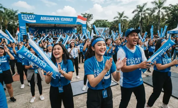 Balon Tepuk Tanah Bumbu sebagai daya tarik pada kegiatan promosi.