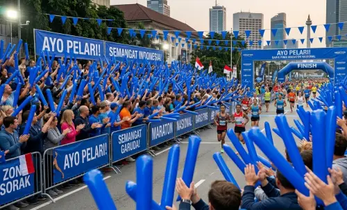 balon tepuk balikpapan di event lari marathon
