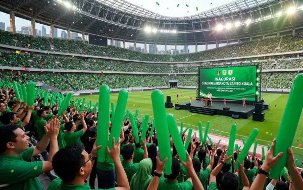 Suasana peresmian stadion dengan penonton