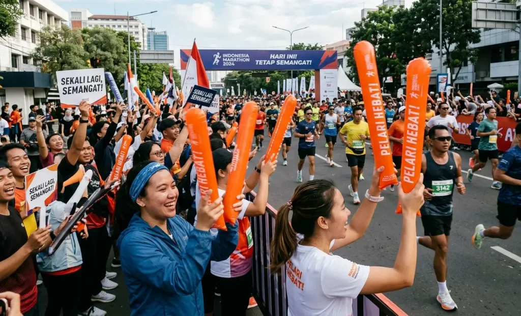 balon tepuk batu saat ada event lari marathon