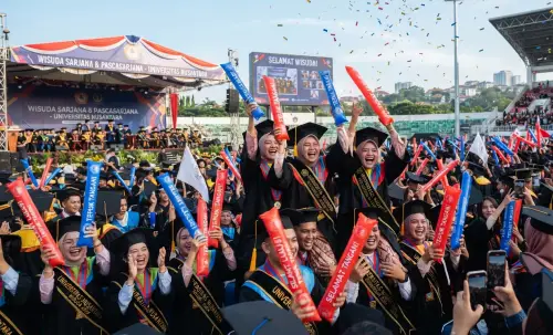 balon tepuk blitar sebagai media sarana penggembira saat ada wisuda mahasiswa