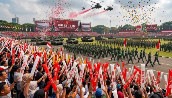 balon tepuk bombana saat digunakan untuk meriahkan acara hut tni