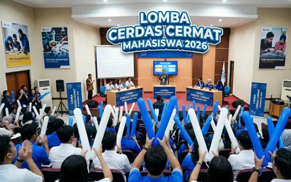 Balon Tepuk Bontang digunakan peserta untuk menyemarakkan lomba cerdas cermat