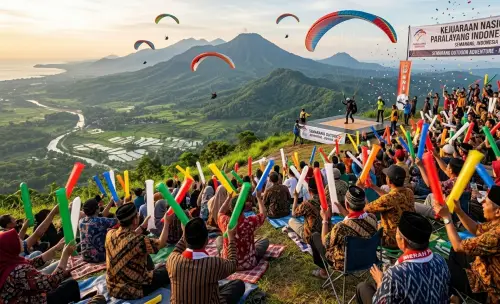 balon tepuk jambi saat event paralayang