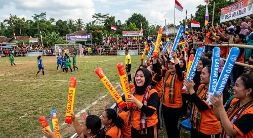 balon tepuk kendal menjadi media penyemangat untuk pemain sepakbola wanita