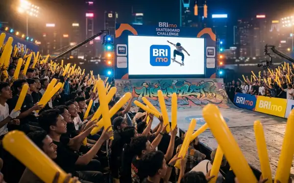 Balon tepuk Kepulauan Mentawai digunakan penonton untuk memberikan dukungan pada acara skateboard malam hari.
