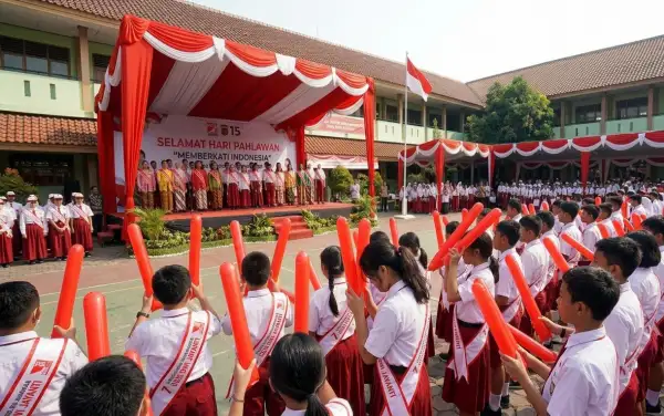 balon tepuk konawe digunakan pada sebuah acara memperingati hari pahlawan