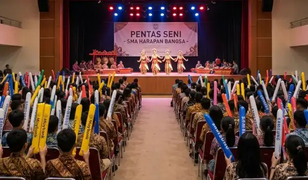 balon tepuk kotamogandu saat digunakan untuk pentas seni