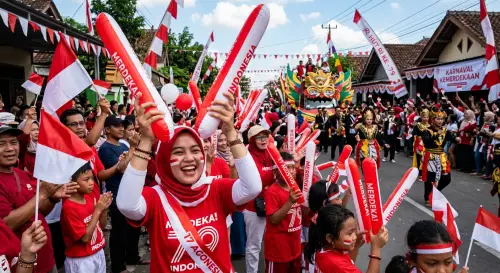 balon tepuk kudus saat memeriahkan event karnaval di kota Kudus