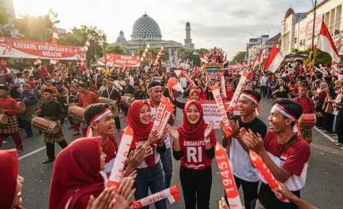 balon tepuk makassar pada event karnaval nasional