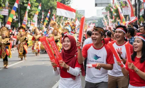 balon tepuk manado digunakan penonton untuk memeriahkan acara karnaval