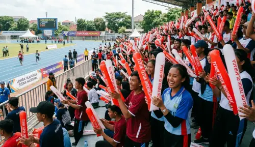 balon tepuk medan saat event lomba