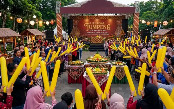 balon tepuk morowali sedang digunakan saat festival tumpeng