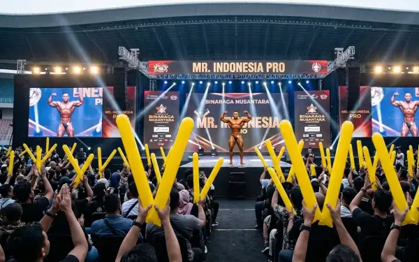 digunakan penonton untuk memberikan dukungan pada kompetisi binaraga
