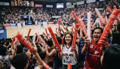 balon tepuk ngawi saat memeriahkan acara lomba basket