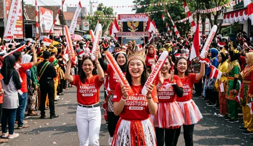 balon tepuk pacitan saat memeriahkan event karnaval desa