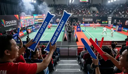 balon tepuk pekanbaru pada event bulutangkis tingkat nasional