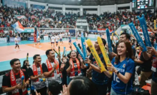 balon tepuk pontianak digunakan guna memeriahkan event bola volly