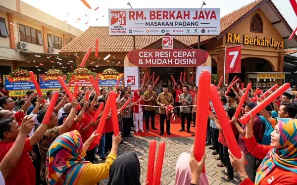 Penonton memeriahkan acara peresmian rumah makan