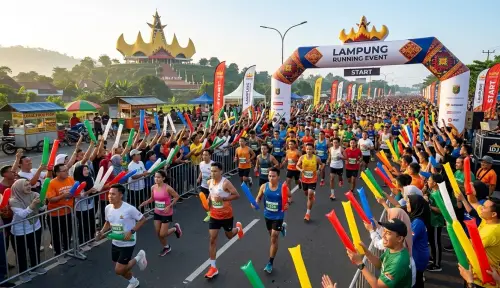 penggunaan balon tepuk pada event lari di lampung