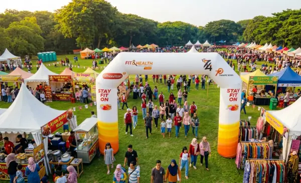Balon Gate Balikpapan sebagai area masuk acara bazar masyarakat.